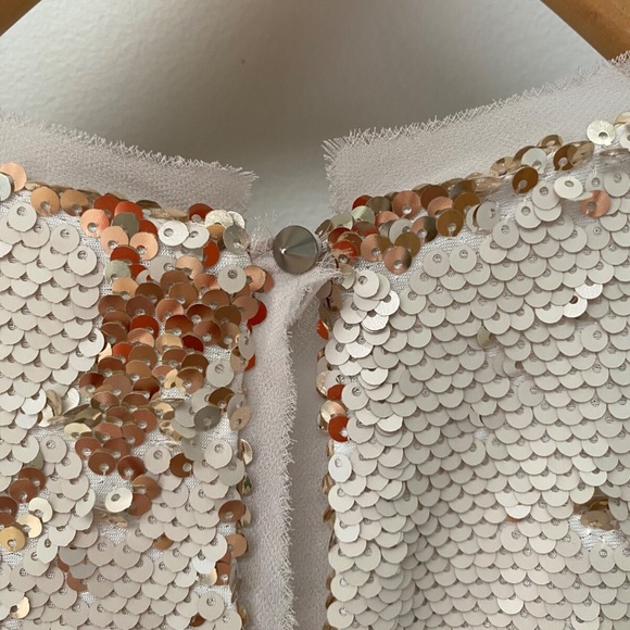 Rachel Roy Women’s Party Sequins Sleeveless Pockets Gold Beige Dress Size L - Picture 10 of 15